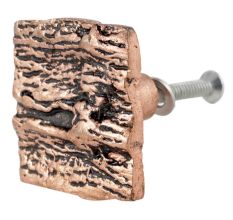 Square Bark Shape Antique Copper Aluminium Dresser Knob